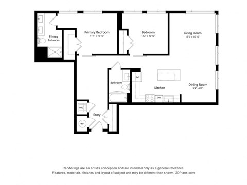 2Bed - 2 bath C11 Floor Plan at Arrowwood Apartments, Maryland, 20852